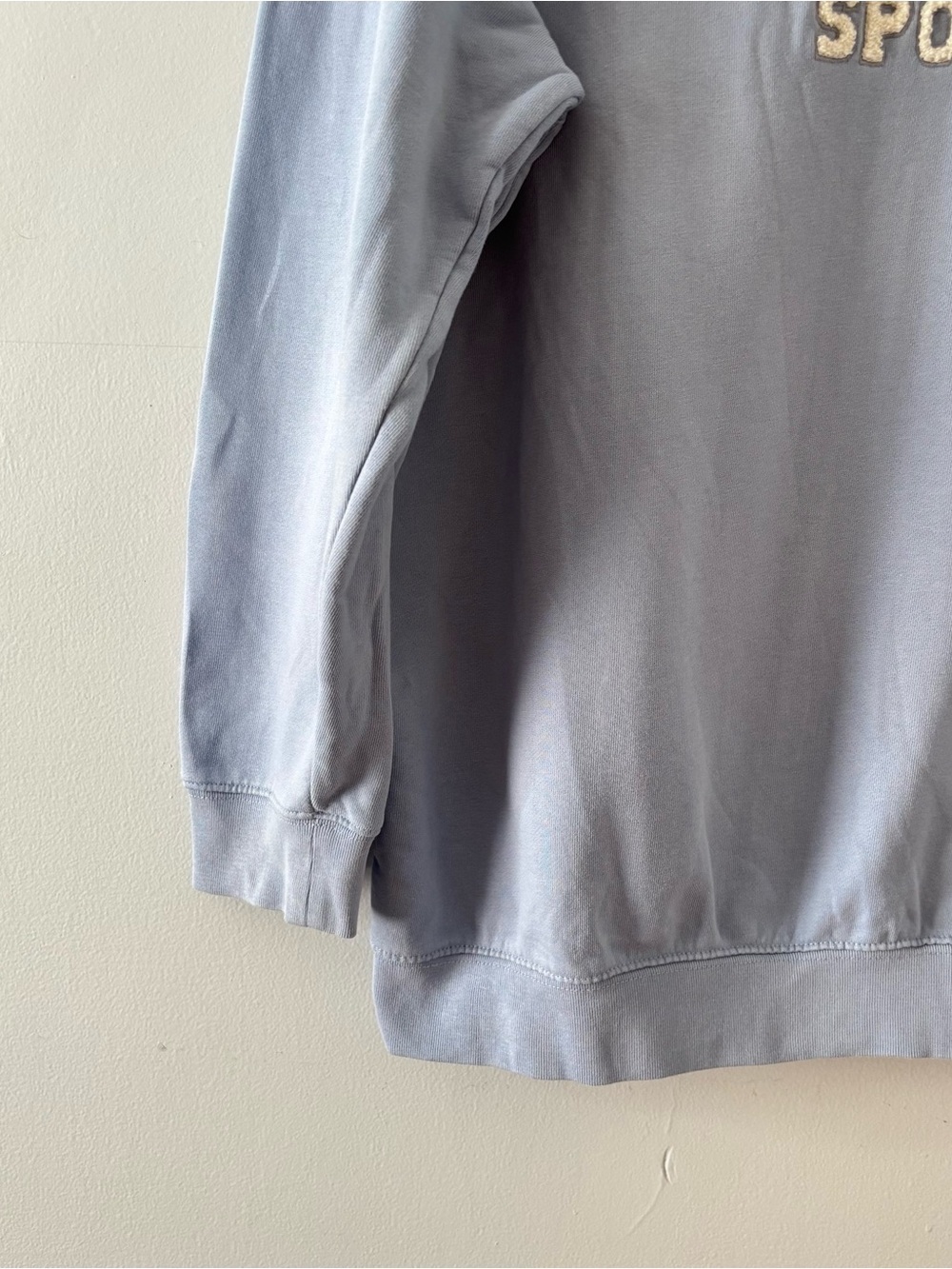 Anine Bing Tyler Crewneck in Capri Blue Oversized Sweatshirt Sweater Graphic - Picture 7 of 10